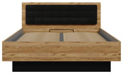 Doppelbett TULUZA 160 x 200 cm Optik Catania Eiche / Schwarz Forte