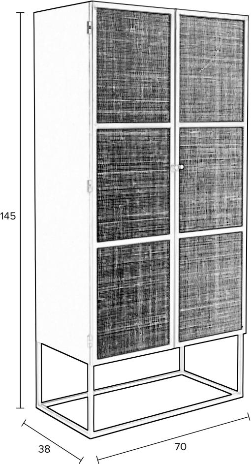 Schrank Hochkommode GUUJI HIGH 2DO mit Rattantüren von ZUIVER