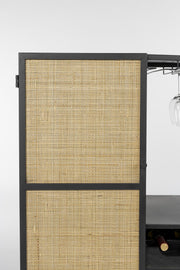 Weinschrank Weinregal GUUJI LOW mit Rattantüre
