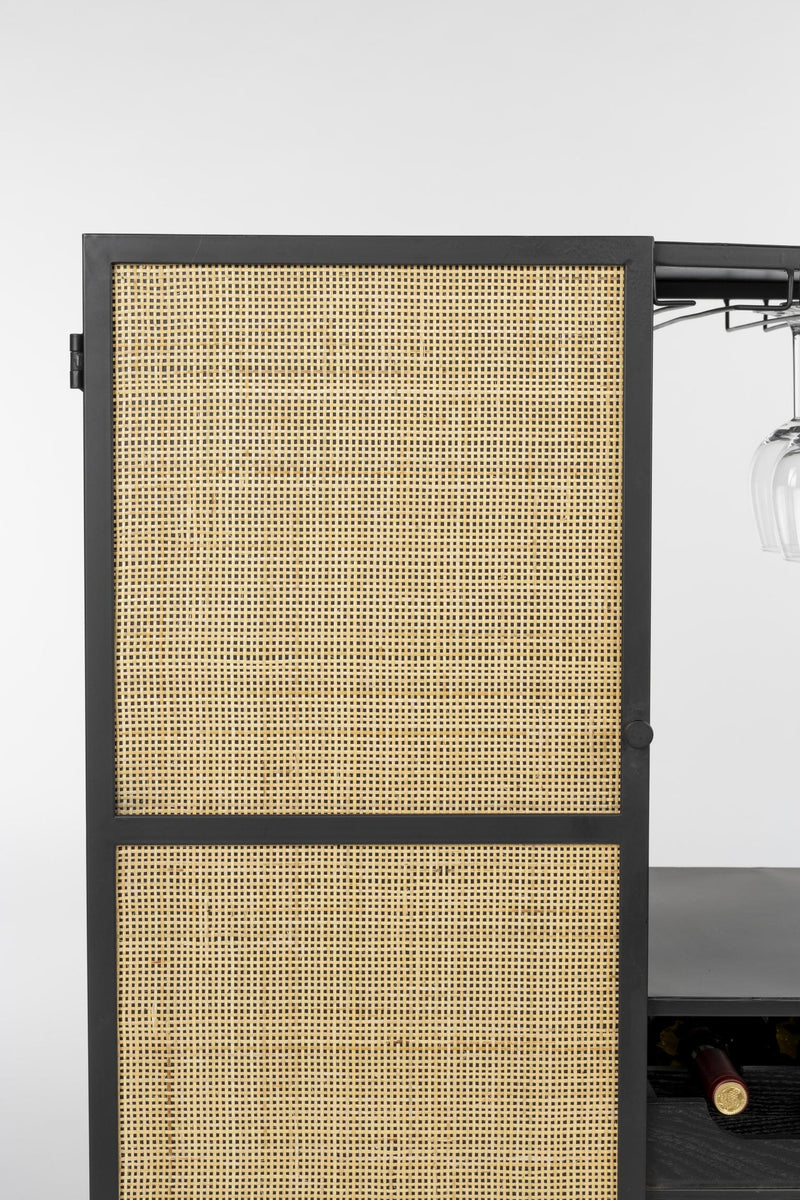 Weinschrank Weinregal GUUJI LOW mit Rattantüre