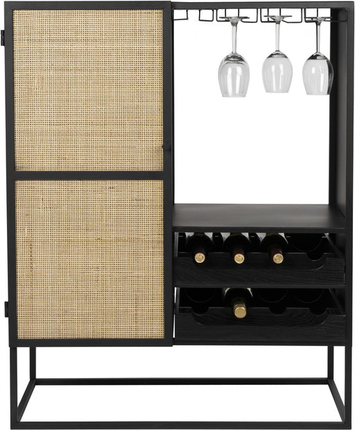 Weinschrank Weinregal GUUJI LOW mit Rattantüre