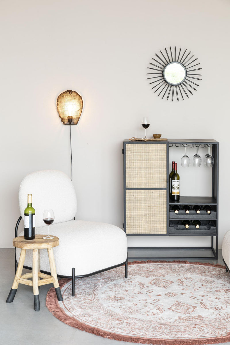 Weinschrank Weinregal GUUJI LOW mit Rattantüre