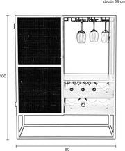 Weinschrank Weinregal GUUJI LOW mit Rattantüre