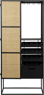 Weinschrank Weinregal GUUJI HIGH mit Rattantüre