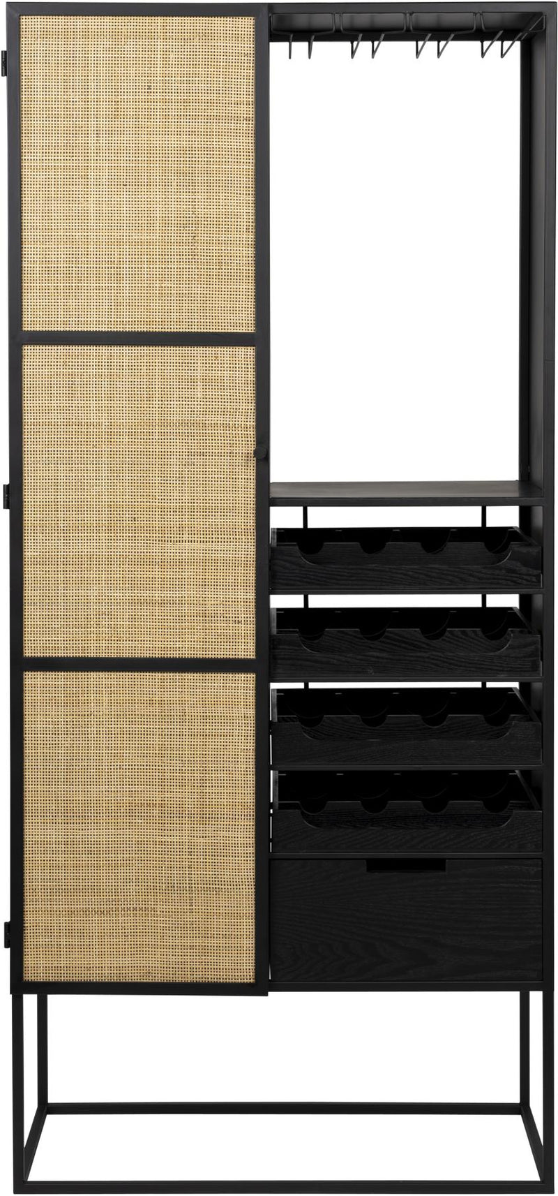 Weinschrank Weinregal GUUJI HIGH mit Rattantüre