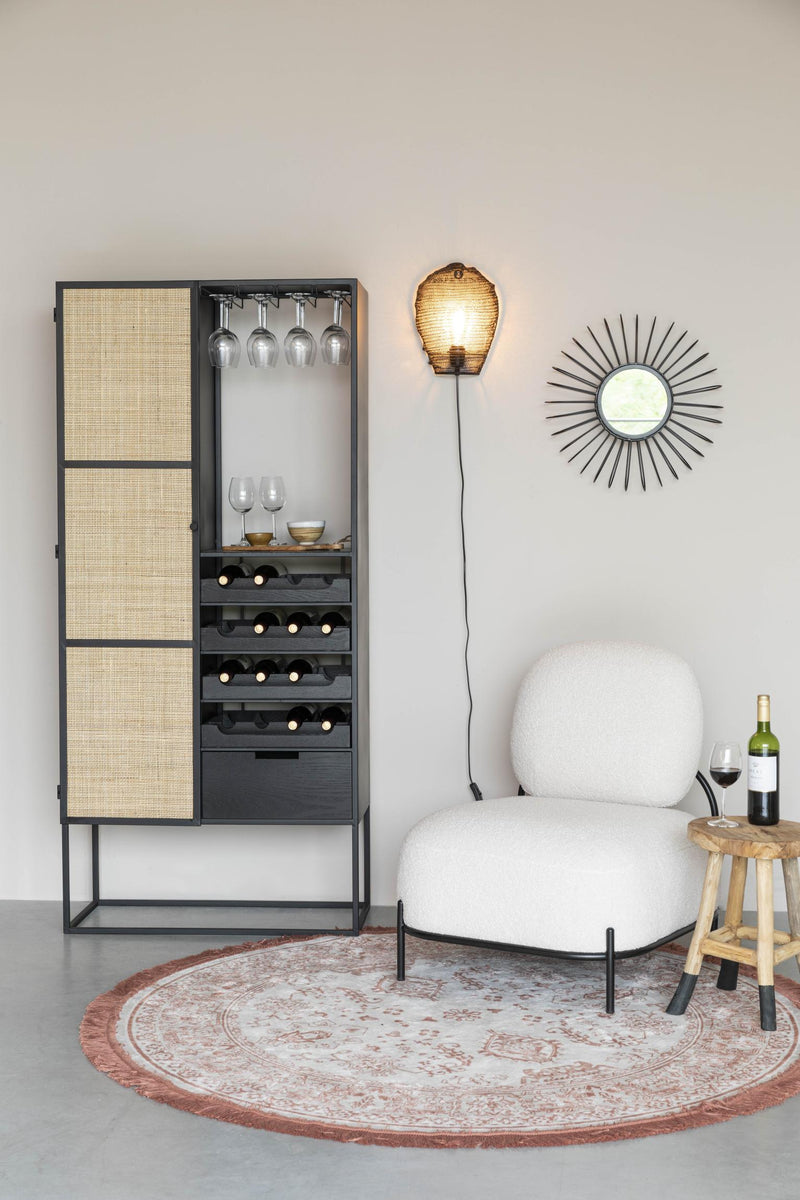 Weinschrank Weinregal GUUJI HIGH mit Rattantüre