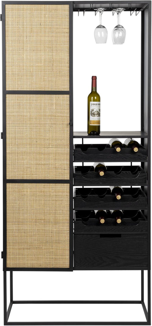 Weinschrank Weinregal GUUJI HIGH mit Rattantüre