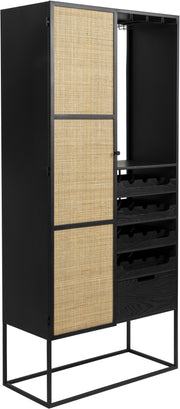 Weinschrank Weinregal GUUJI HIGH mit Rattantüre