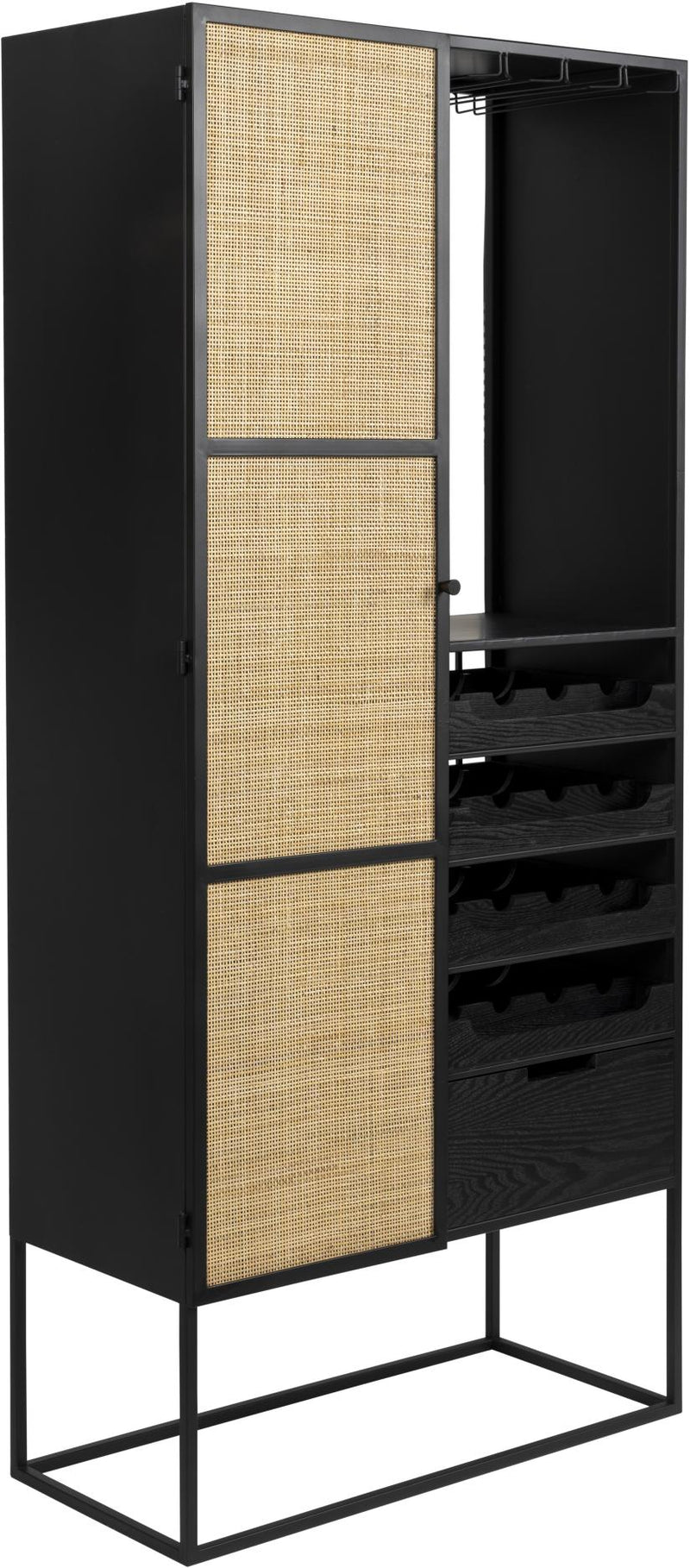 Weinschrank Weinregal GUUJI HIGH mit Rattantüre