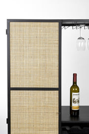 Weinschrank Weinregal GUUJI HIGH mit Rattantüre