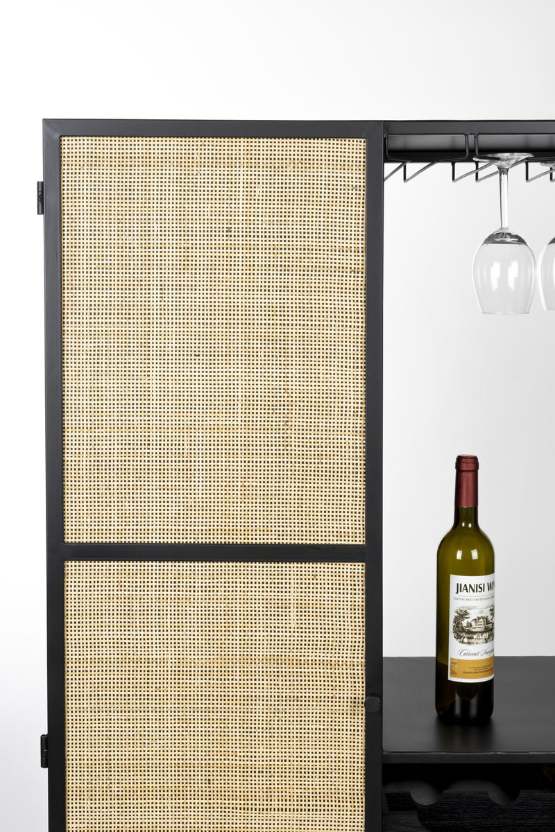 Weinschrank Weinregal GUUJI HIGH mit Rattantüre