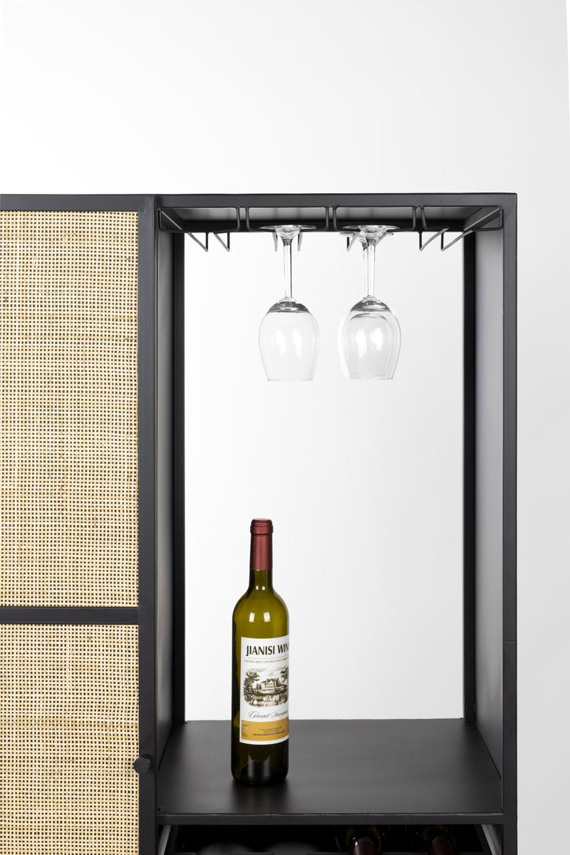 Weinschrank Weinregal GUUJI HIGH mit Rattantüre