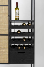Weinschrank Weinregal GUUJI HIGH mit Rattantüre