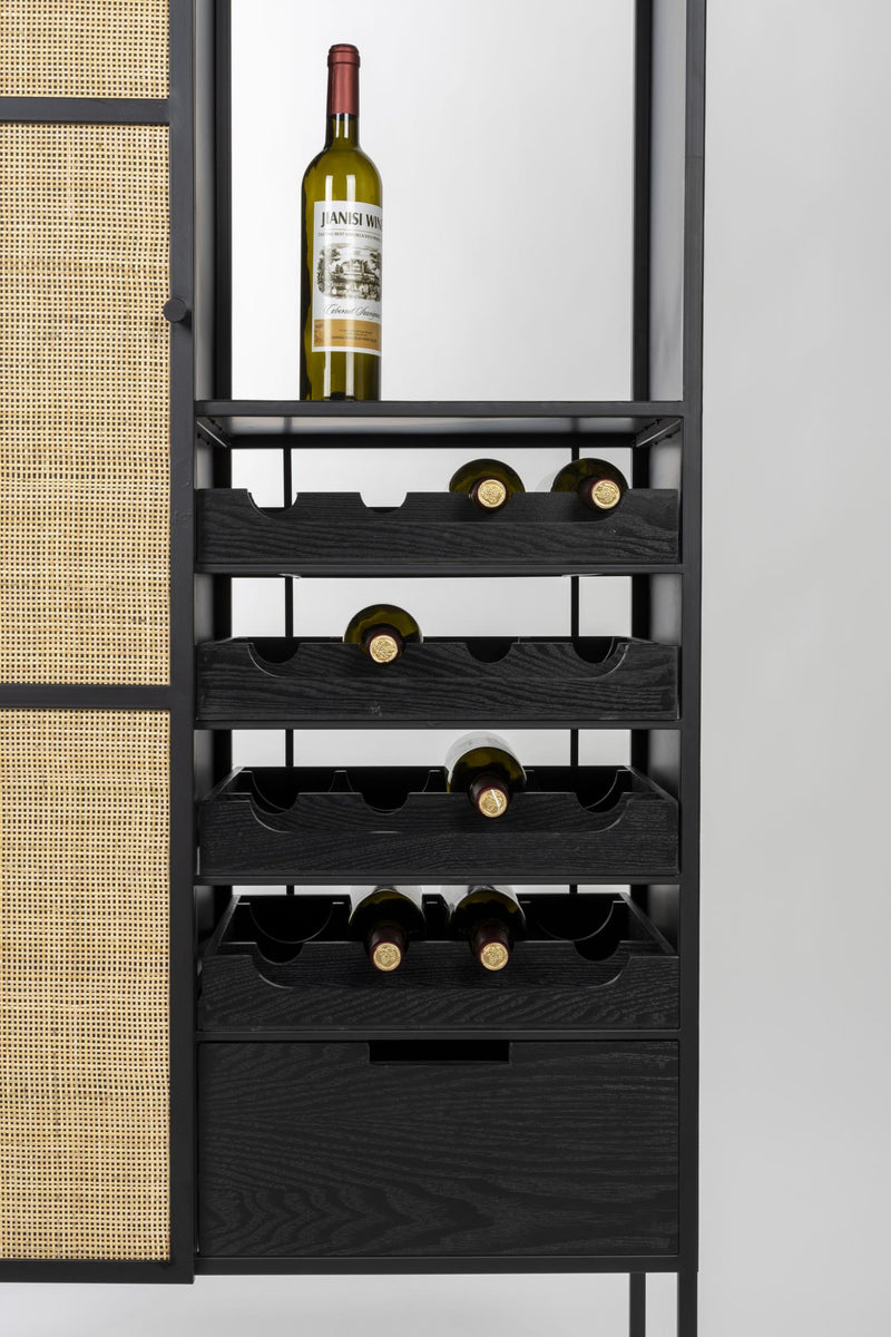 Weinschrank Weinregal GUUJI HIGH mit Rattantüre
