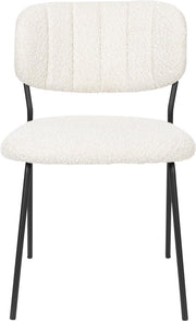 Stuhl Esszimmerstuhl Polsterstuhl JOLIEN BLACK BOUCLÉ WHITE
