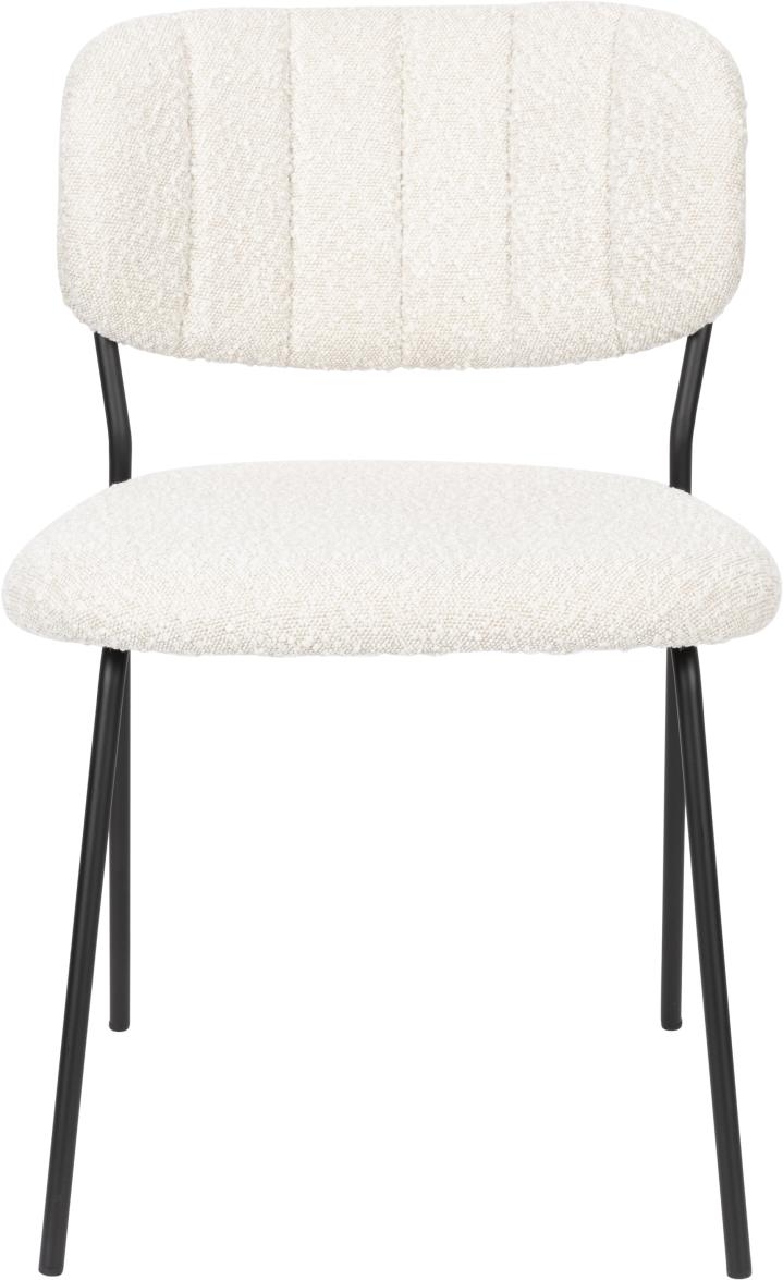 Stuhl Esszimmerstuhl Polsterstuhl JOLIEN BLACK BOUCLÉ WHITE