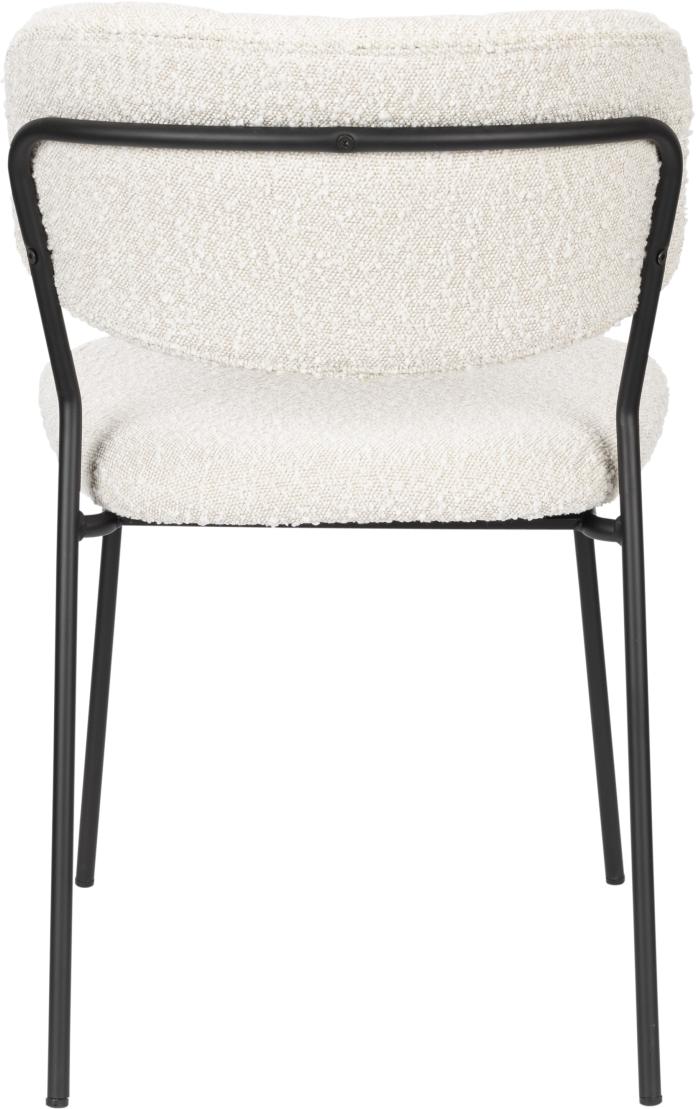 Stuhl Esszimmerstuhl Polsterstuhl JOLIEN BLACK BOUCLÉ WHITE