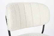 Stuhl Esszimmerstuhl Polsterstuhl JOLIEN BLACK BOUCLÉ WHITE