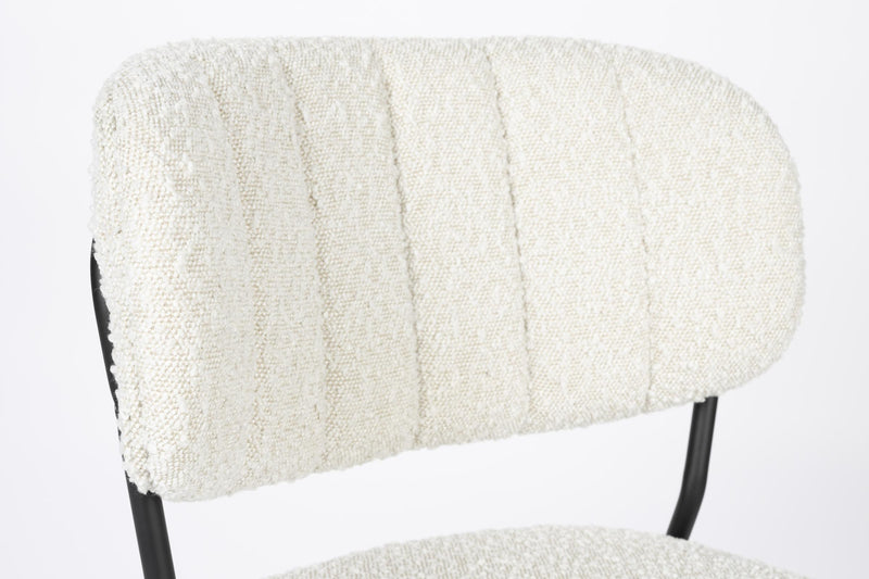 Stuhl Esszimmerstuhl Polsterstuhl JOLIEN BLACK BOUCLÉ WHITE