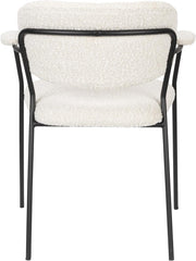 Stuhl Armlehnstuhl Polsterstuhl JOLIEN BLACK BOUCLÉ WHITE