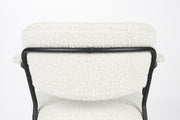 Stuhl Armlehnstuhl Polsterstuhl JOLIEN BLACK BOUCLÉ WHITE