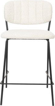 Hocker Tresenhocker JOLIEN BLACK BOUCLÉ WHITE