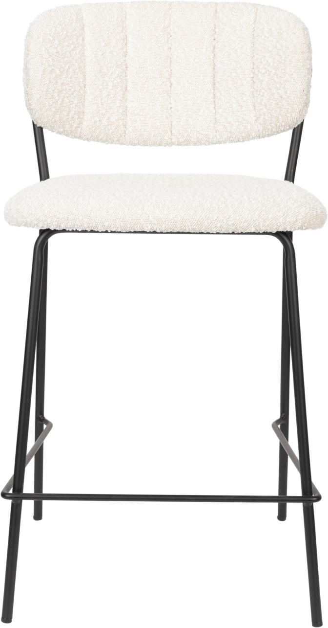 Hocker Tresenhocker JOLIEN BLACK BOUCLÉ WHITE