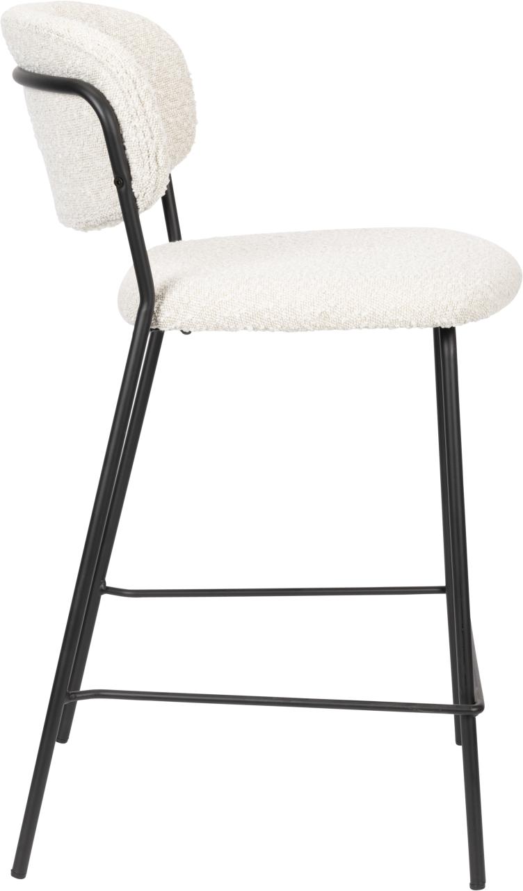 Hocker Tresenhocker JOLIEN BLACK BOUCLÉ WHITE