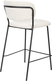 Hocker Tresenhocker JOLIEN BLACK BOUCLÉ WHITE
