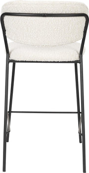 Hocker Tresenhocker JOLIEN BLACK BOUCLÉ WHITE