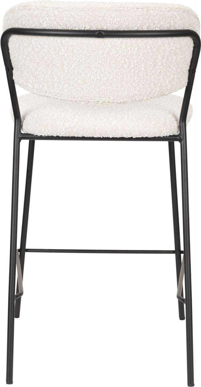 Hocker Tresenhocker JOLIEN BLACK BOUCLÉ WHITE