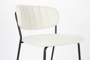 Hocker Tresenhocker JOLIEN BLACK BOUCLÉ WHITE