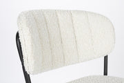 Hocker Tresenhocker JOLIEN BLACK BOUCLÉ WHITE