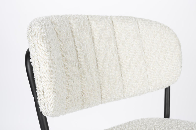 Hocker Tresenhocker JOLIEN BLACK BOUCLÉ WHITE