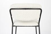 Hocker Tresenhocker JOLIEN BLACK BOUCLÉ WHITE