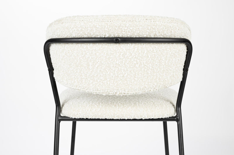 Hocker Tresenhocker JOLIEN BLACK BOUCLÉ WHITE