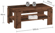 Couchtisch HARRISON 100 x 60 cm mit Schublade in Old Wood Vintage