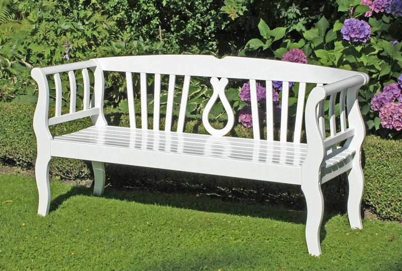 Gartenbank ARCADIA 3-Sitzig aus 100% Eukalyptus white washed