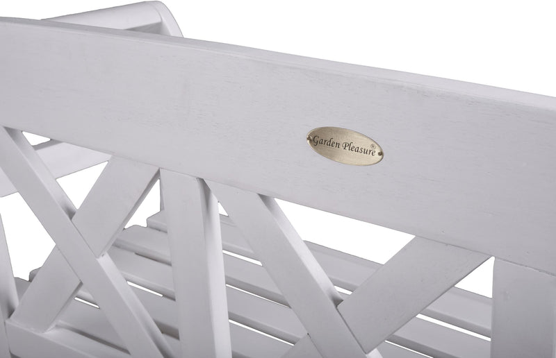 Gartenbank VANCOUVER aus Eukalyptus white washed 2-sitzig
