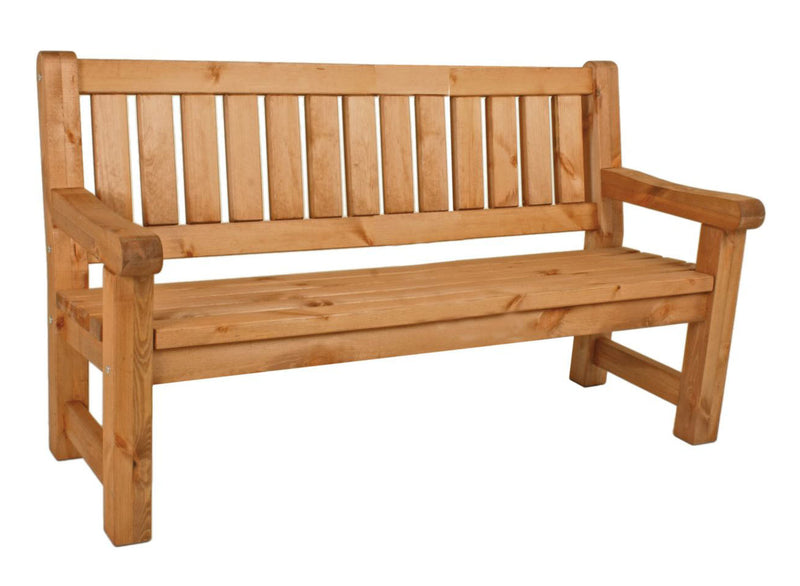 Gartenbank ALLGÄU 184 cm Kiefer geölt mit Armlehne 3-sitzig