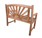 Bank Gartenbank MARSIA 2-Sitzer aus Teakholz 110 cm mit Sonnenmotiv