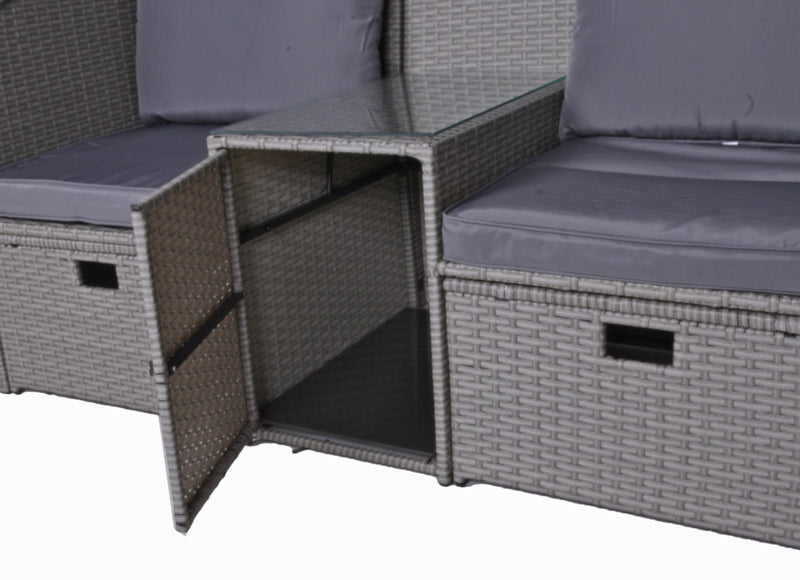 Relax Lounge 4041908123954 SAINT TROPEZ mit Hocker und Sonnendach