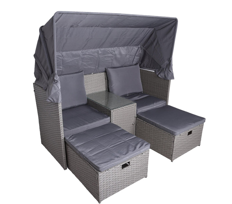 Relax Lounge 4041908123954 SAINT TROPEZ mit Hocker und Sonnendach