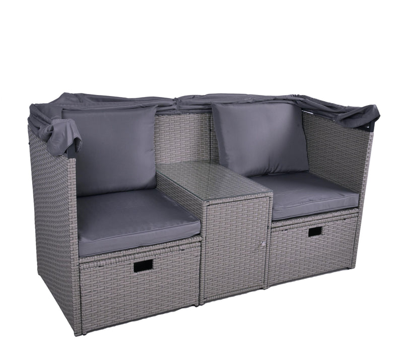 Relax Lounge 4041908123954 SAINT TROPEZ mit Hocker und Sonnendach