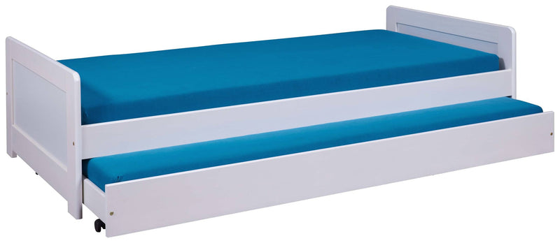 Sofabett SURF 90 x 200 Kiefer massiv weiß Funktionsbett mit Schublade