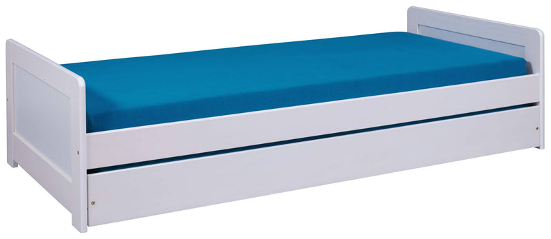 Sofabett SURF 90 x 200 Kiefer massiv weiß Funktionsbett mit Schublade