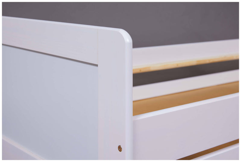 Sofabett SURF 90 x 200 Kiefer massiv weiß Funktionsbett mit Schublade