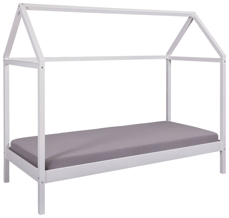 Kinderbett SUN ROAD 90 x 200 weiß Pfostenbett Himmelbett Kiefer massiv