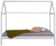 Kinderbett SUN ROAD 90 x 200 weiß Pfostenbett Himmelbett Kiefer massiv