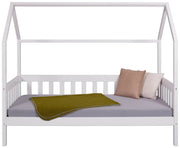 Kinderbett FUNKY HOUSEBED 90 x 200 weiß Himmelbett Kiefer massiv